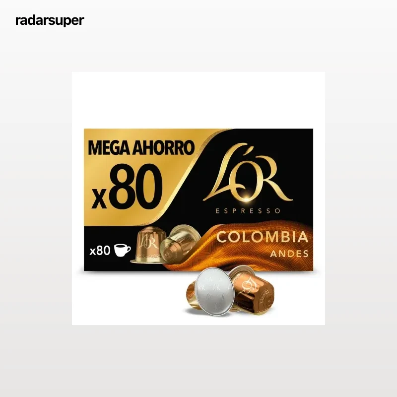 Café cápsulas espresso Colombia L'or compatible con Nespresso 80 ud.