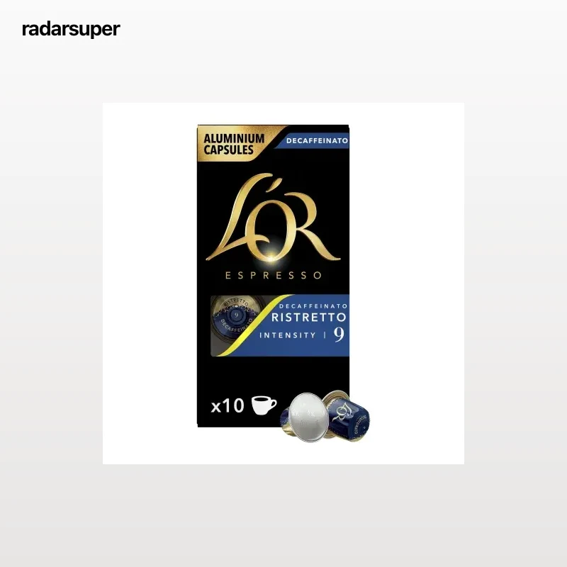 Café cápsulas espresso descafeinado ristretto L'Or compatible con Nespresso 10 ud.