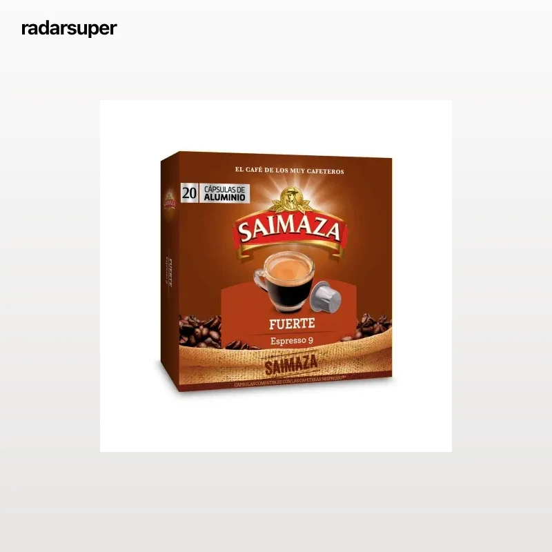 Café cápsulas espresso fuerte Saimaza compatible con Nespresso 20 ud.