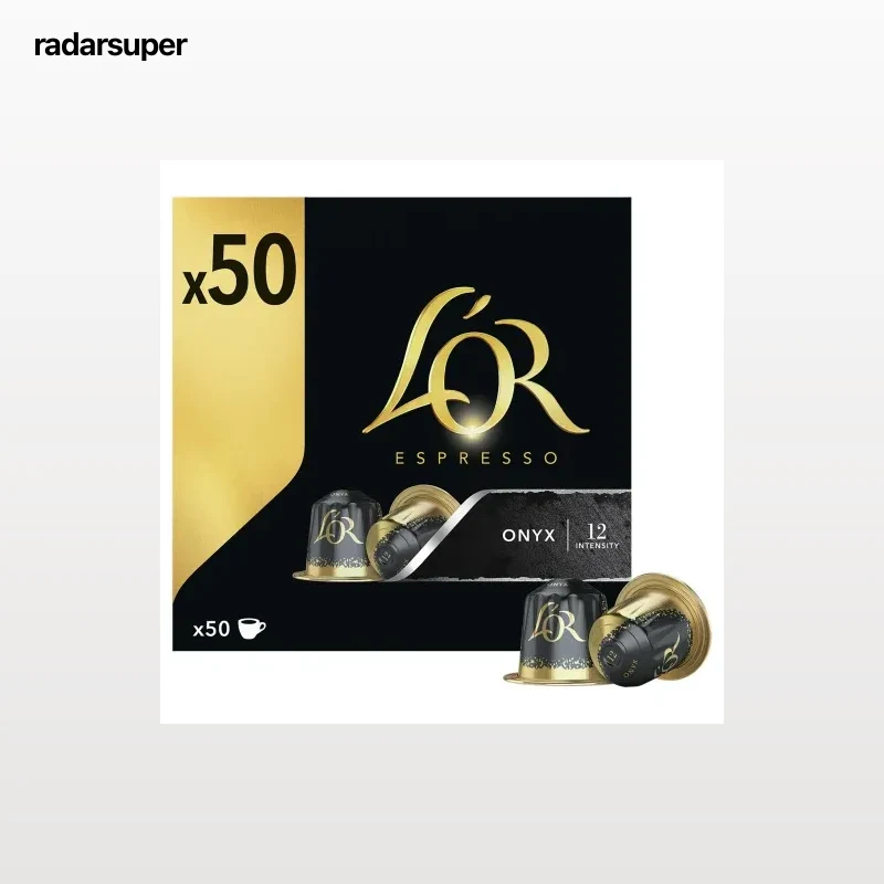Café cápsulas espresso Onyx L'or compatible con Nespresso 50 ud.