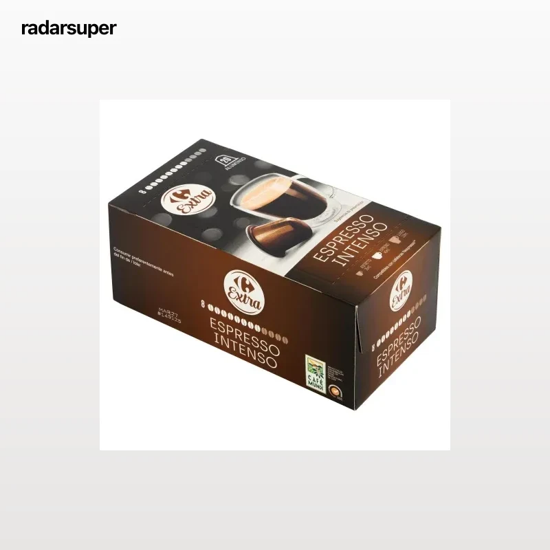 Café cápsulas intenso Carrefour Extra compatible con Nespresso 20 ud.