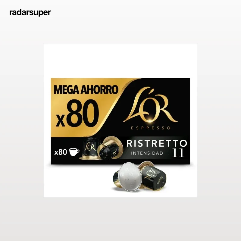 Café cápsulas ristretto L'or compatible con Nespresso pack de 80 ud.