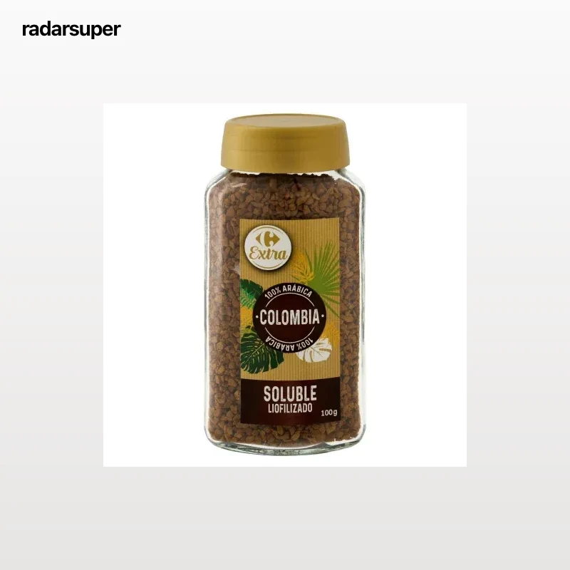 Café Colombia soluble liofilizado Carrefour Extra 100 g.