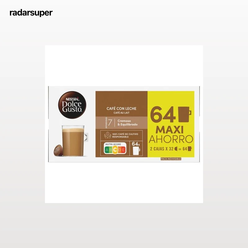 Café con leche en cápsulas Nescafé Dolce Gusto 64 ud.