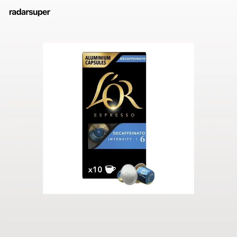 Café descafeinado en cápsulas L'Or Espresso compatible con Nespresso 10 unidades de 5,2 g.