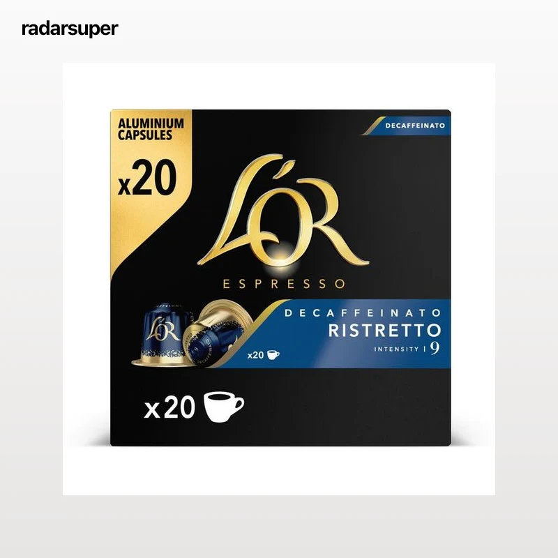 Café descafeinado ristretto intensidad 9 L´or 20 caps.
