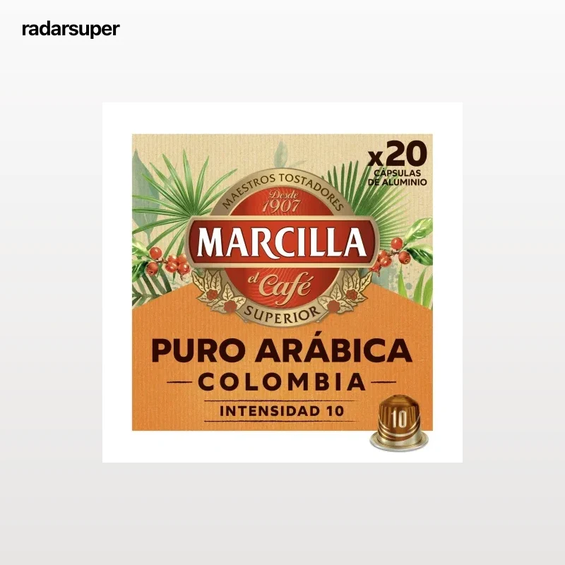 Café en cápsulas Colombia Marcilla compatible con Nespresso 20 ud.