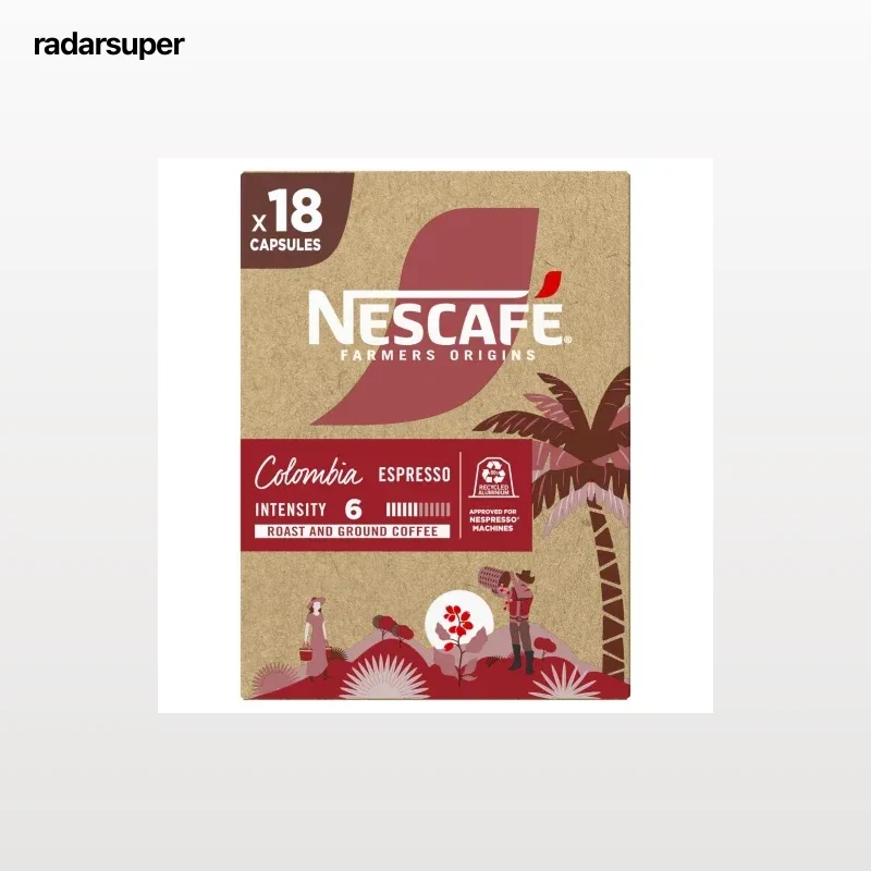 Café espresso Colombia en cápsulas Nescafé compatible con Nespresso 18 ud.