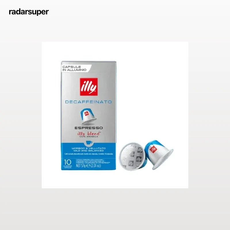 Café espresso descafeinado en cápsulas Illy compatible con Nespresso 10 ud.
