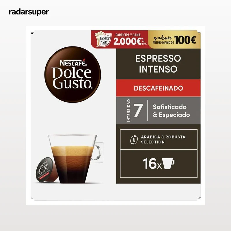 Café espresso intenso descafeinado Nescafé Dolce Gusto 16 cápsulas