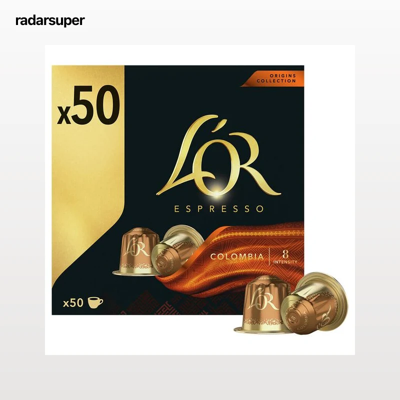 Café espresso origen Colombia para máquinas Nespresso intensidad 8 L'Or 50 cápsulas