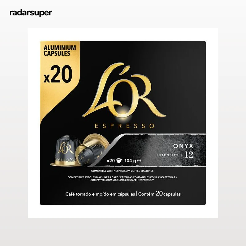 Café expresso intensidad 12 Onyx L´or 20 cápsulas