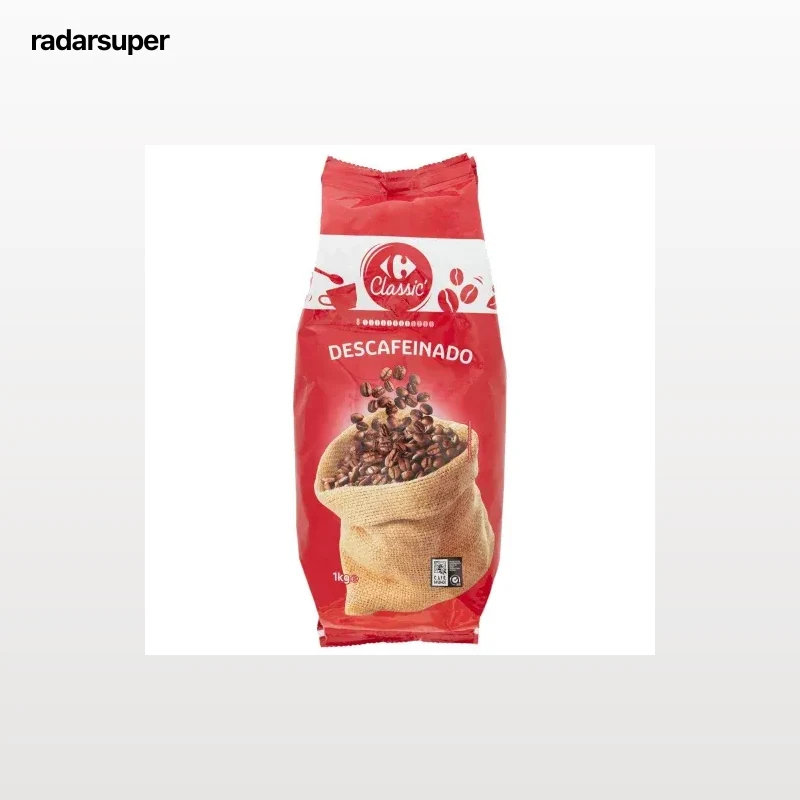 Café grano descafeinado Carrefour Classic 1 kg.