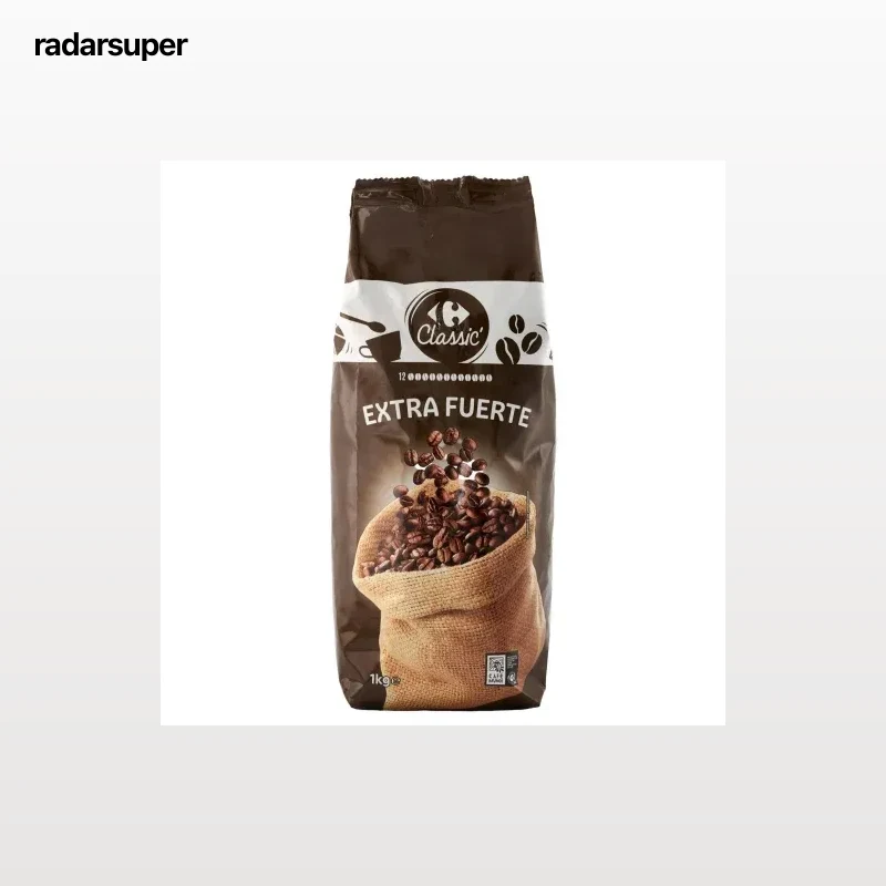 Café grano extrafuerte Carrefour Classic 1 kg.
