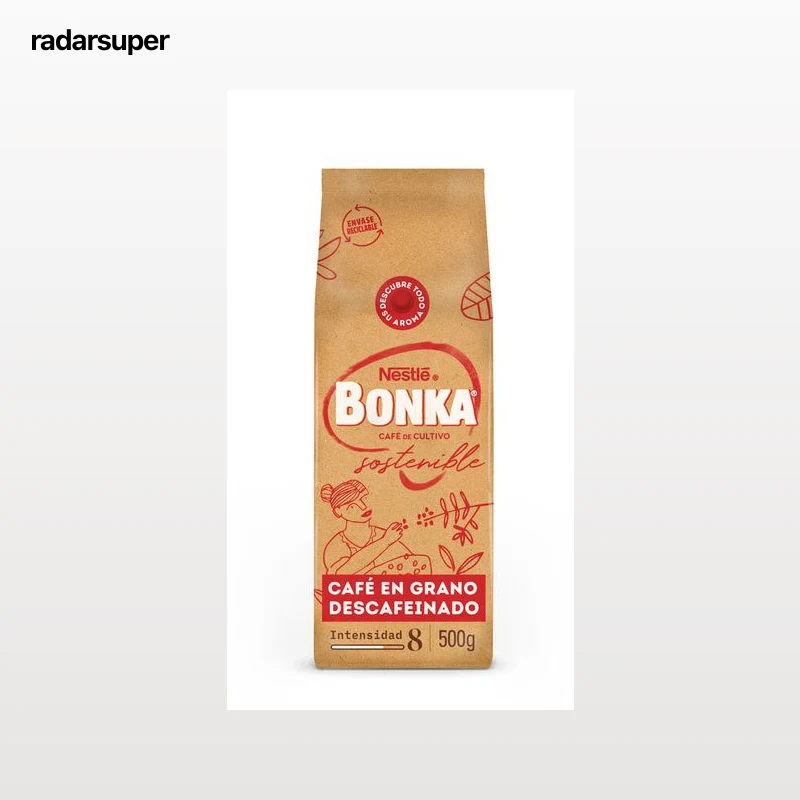 Café en grano tostado descafeinado Bonka 500g