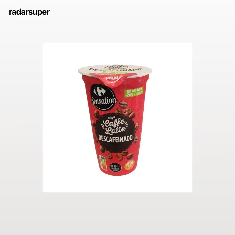 Café latte descafeinado Carrefour Sensation sin gluten 250 ml.