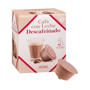 Café con leche en cápsula descafeinado