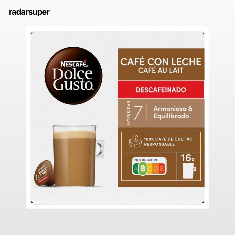 Café con leche descafeinado Nescafé Dolce Gusto 16 cápsulas