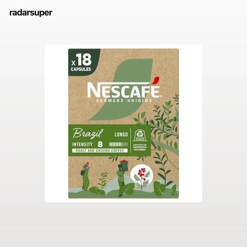 Café lungo Brazil en cápsulas Nescafé compatible con Nespresso 18 ud.