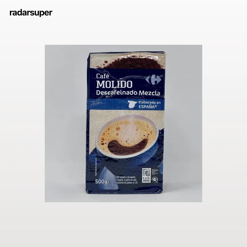Café molido mezcla descafeinado Carrefour 500 g.