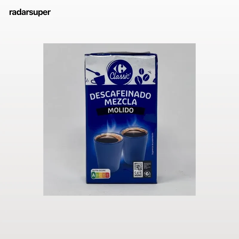 Café molido mezcla descafeinado Carrefour Classic 250 g.