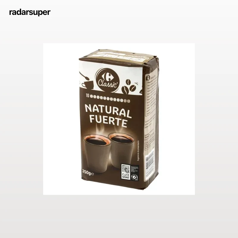 Café molido natural intenso Carrefour Classic 250 g.