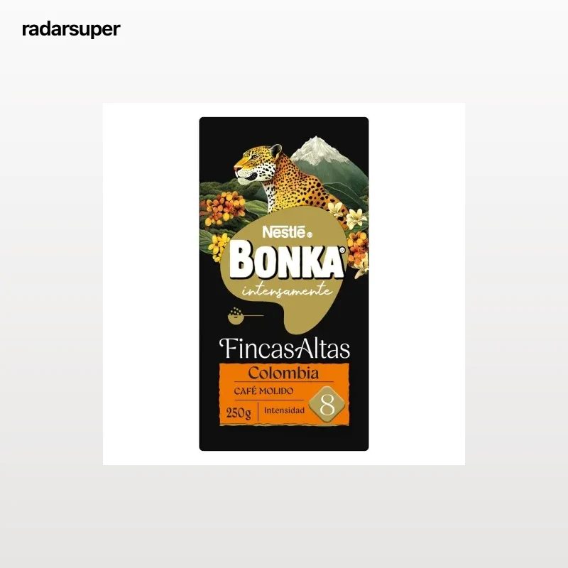Café molido natural Puro Colombia cultivo sostenible Bonka Nestlé 250 g.