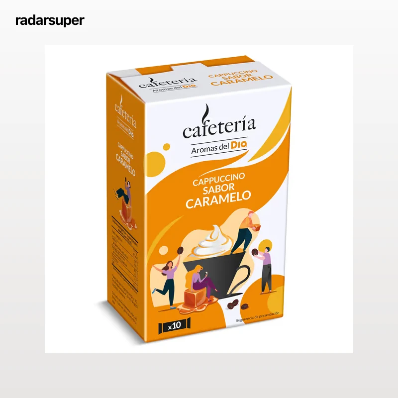 Café soluble cappuccino sabor caramelo en sobres Dia Cafetería 125 g