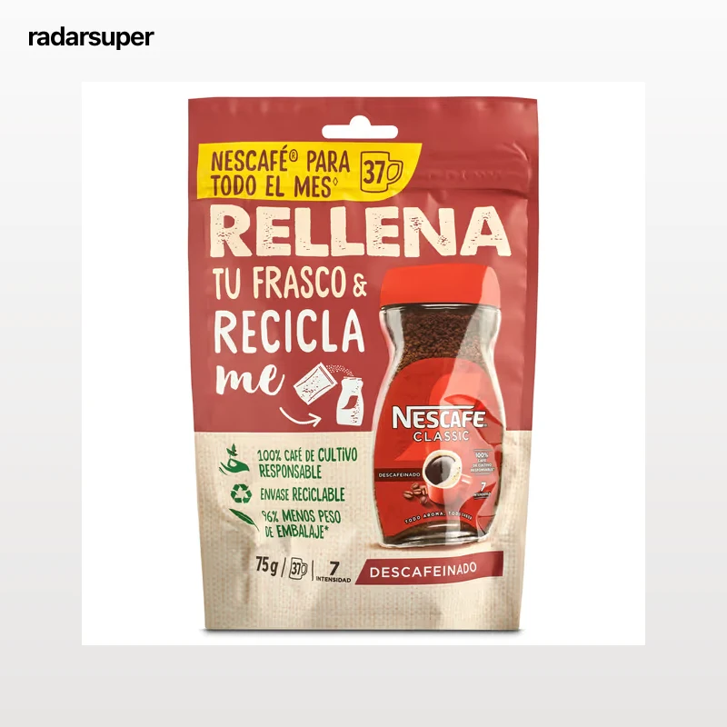 Café soluble descafeinado Nescafé 75 g