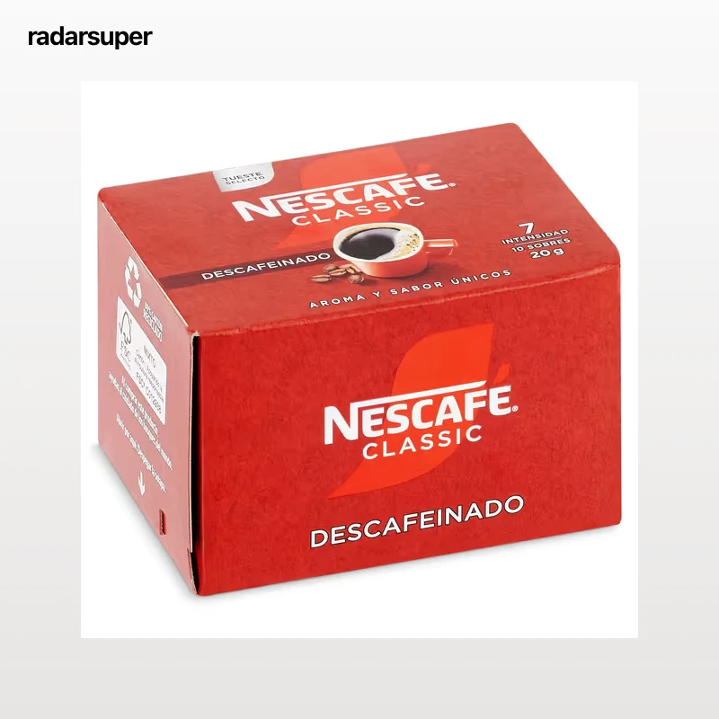 Café soluble descafeinado en sobres Nescafé 20 g