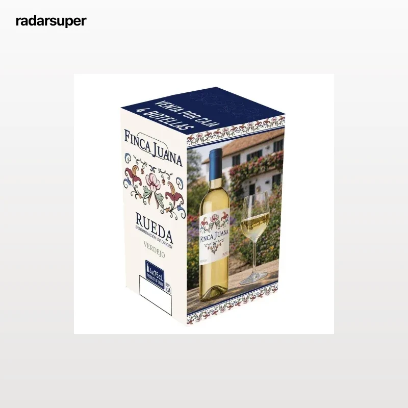 Caja 4 botellas de vino blanco verdejo Finca Juana D.O. Rueda 75 cl.
