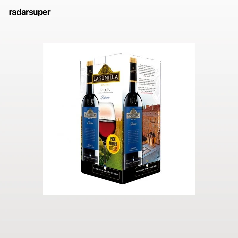 Caja de 4 botellas de vino tinto reserva tempranillo Lagunilla D.O.Ca. Rioja 75 cl.