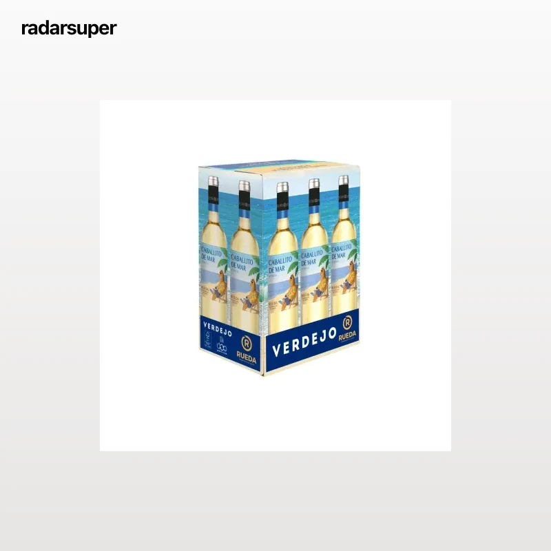 Caja de 6 botellas de vino blanco verdejo Caballito de Mar D.O. Rueda 75 cl.