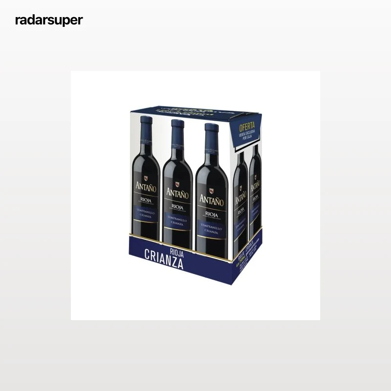 Caja de 6 botellas de vino tinto crianza tempranillo Antaño D.O.Ca. Rioja 75 cl.