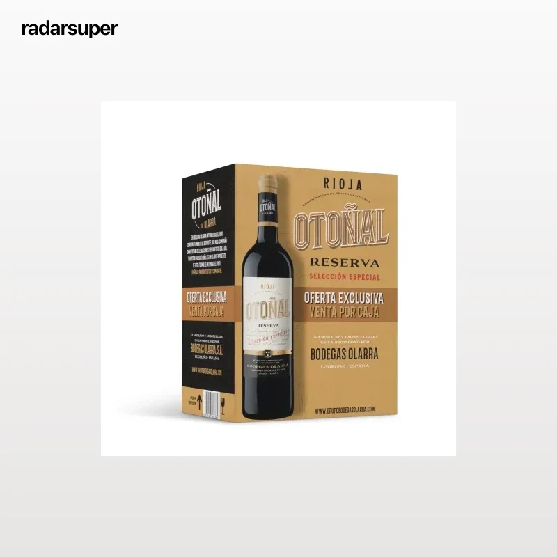 Caja de 6 botellas vino tinto reserva tempranillo Otoñal D.O.Ca Rioja 75 cl.