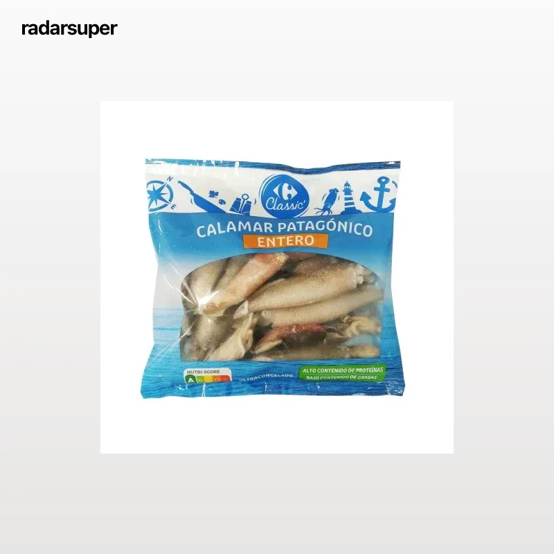 Calamar patagónico entero congelado Classic´ Carrefour 510 g.