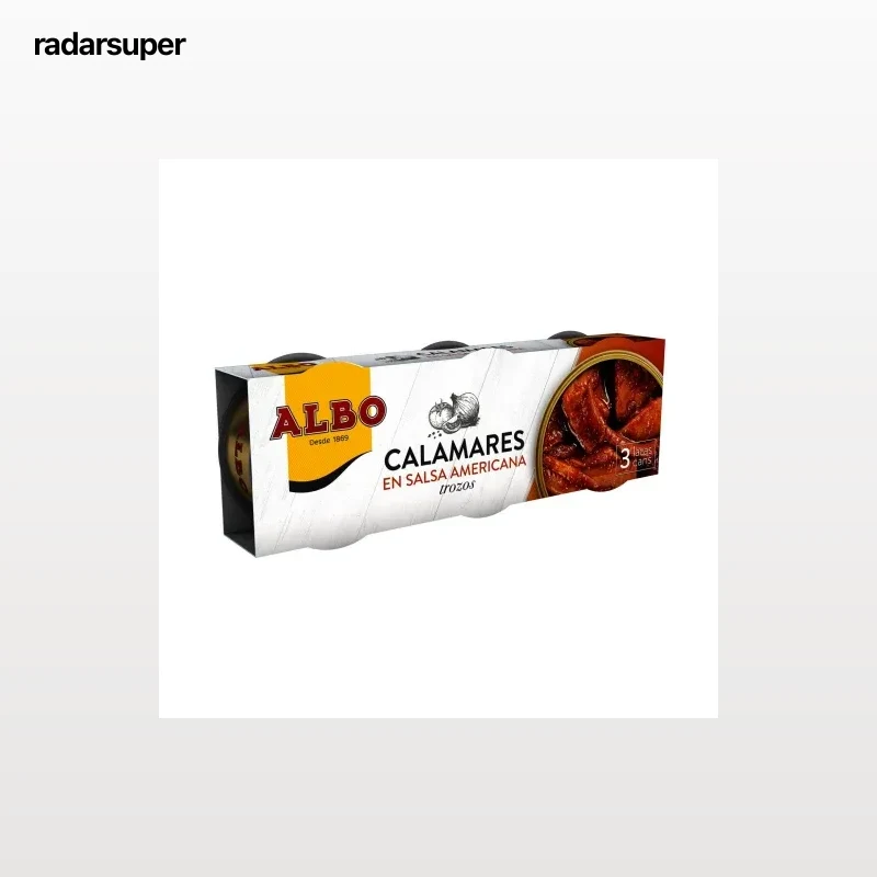 Calamares en salsa americana Albo pack de 3 unidades de 50 g.