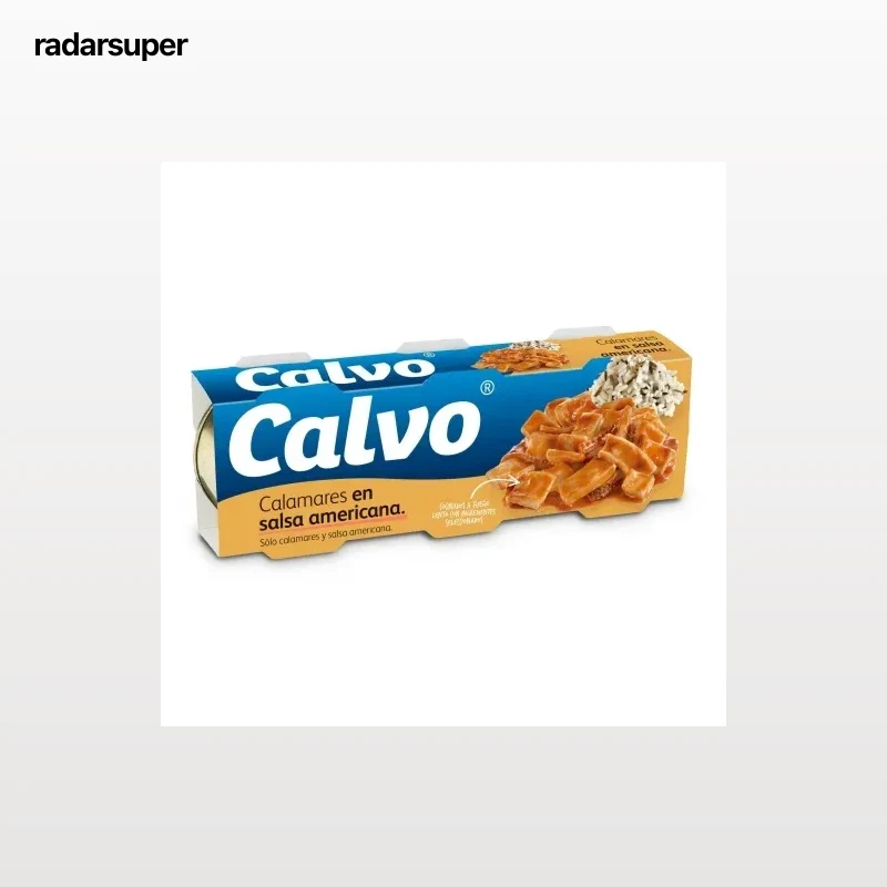 Calamares en salsa americana Calvo pack de 3 unidades de 48 g.