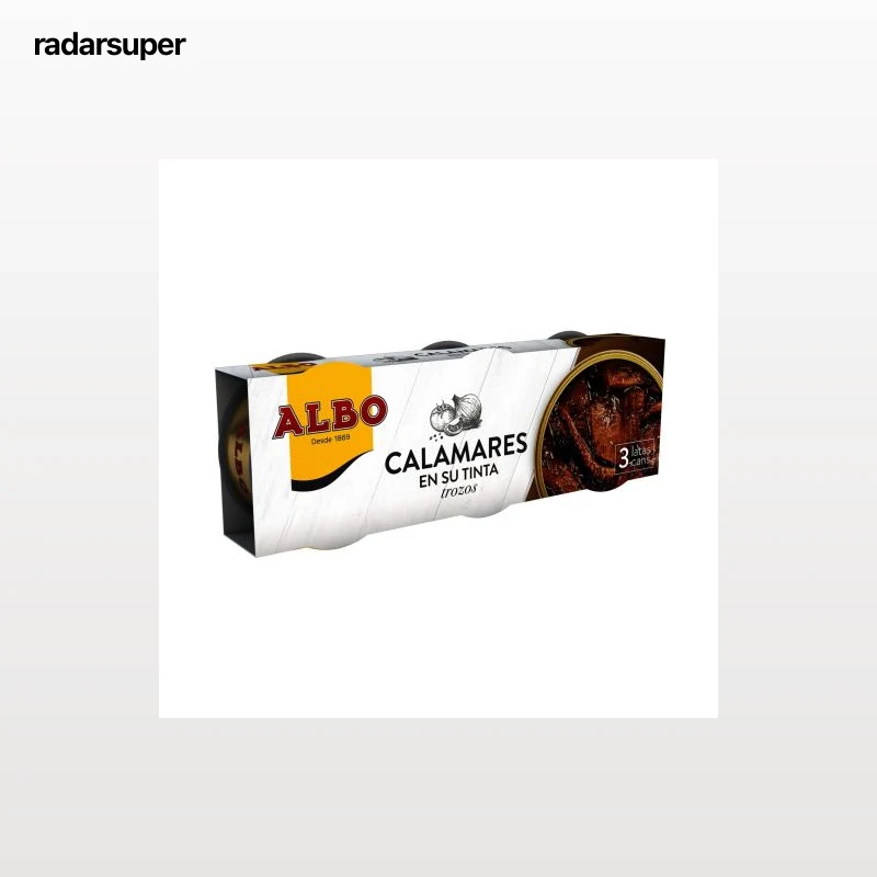 Calamares en su tinta Albo pack 3 unidades de 50 g.
