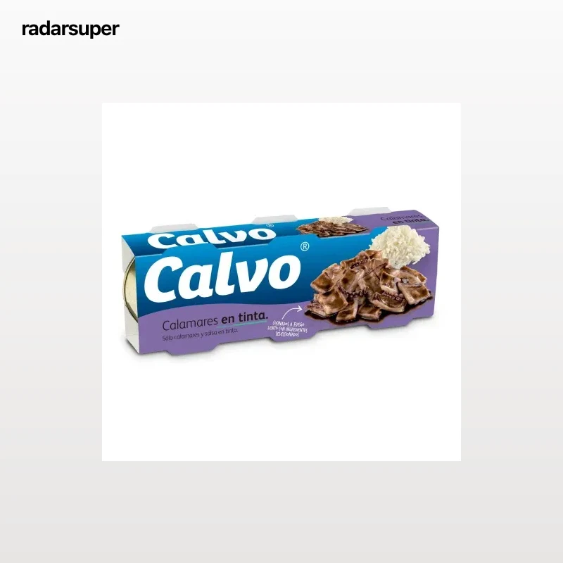 Calamares en su tinta Calvo pack de 3 unidades de 48 g.