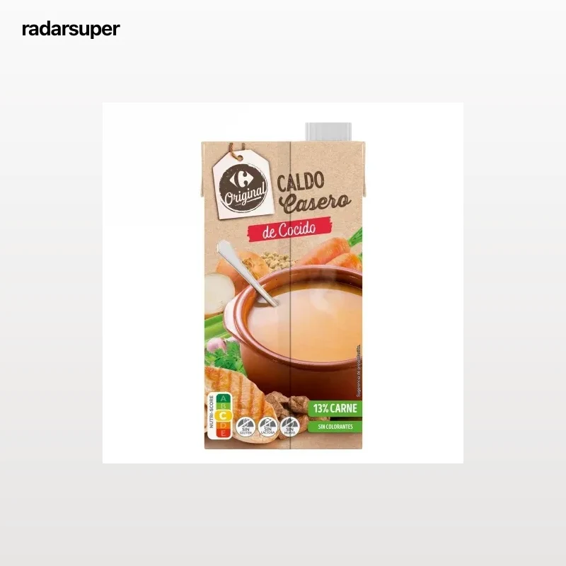 Caldo casero de cocido Original Carrefour sin gluten y sin lactosa brik 1 l.