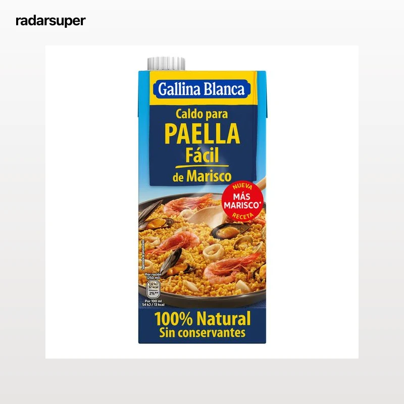 Caldo casero paella fácil con marisco Gallina Blanca 1l