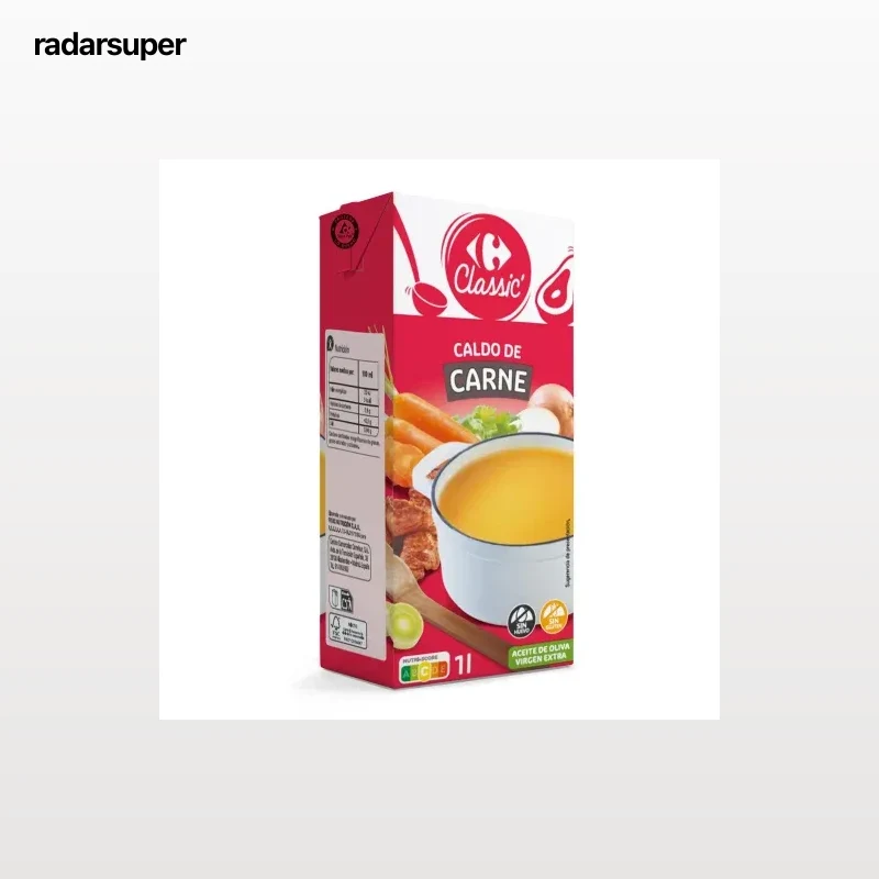Caldo de carne Classic Carrefour sin gluten brik 1 l.