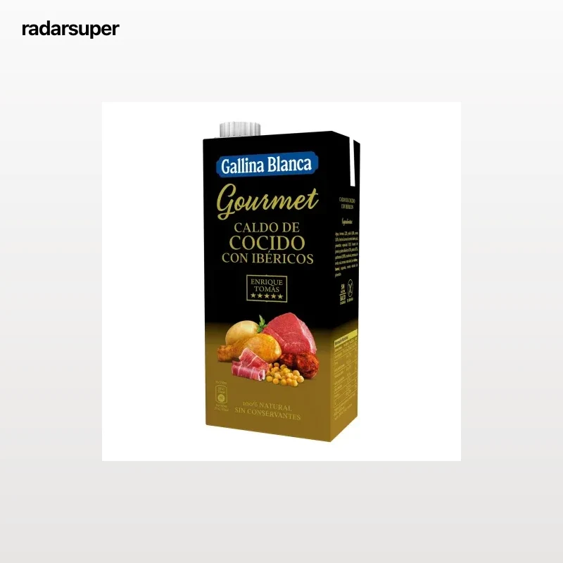 Caldo de cocido con ibéricos Gourmet Gallina Blanca sin gluten brik 1 l.