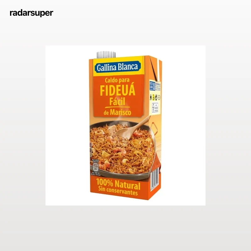 Caldo de marisco con sofrito para fideuá Gallina Blanca sin gluten 1 l.