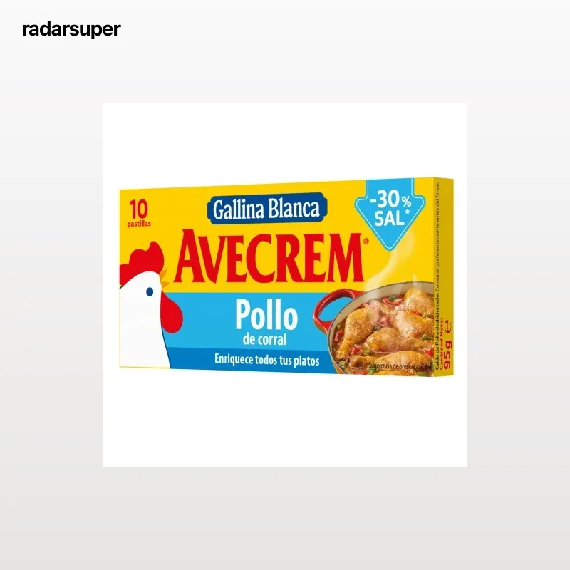 Caldo de pollo - 30% sal Avecrem Gallina Blanca sin gluten 10 pastillas