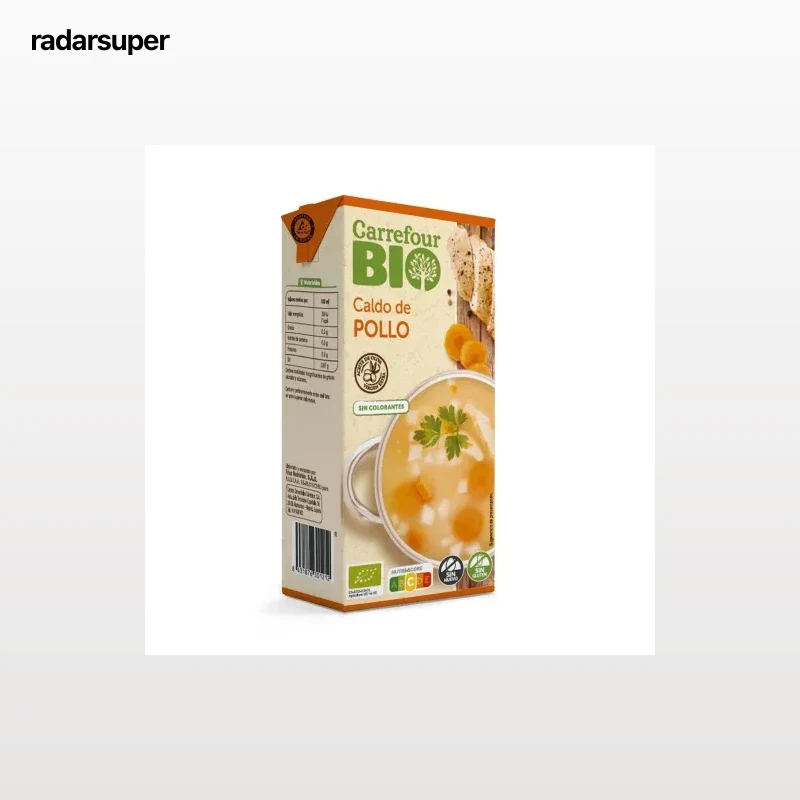 Caldo de pollo ecológico Carrefour Bio sin gluten 1 l.