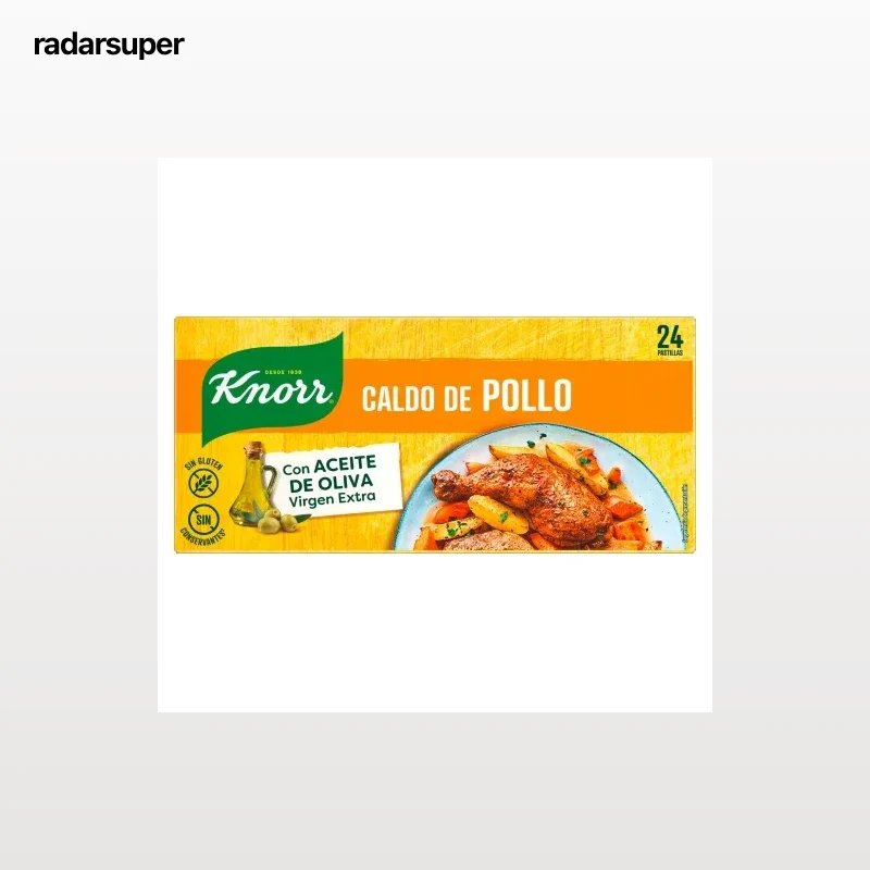 Caldo de pollo Knorr sin gluten y sin lactosa 24 pastillas