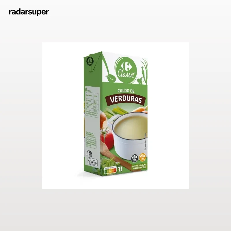 Caldo de verduras Classic Carrefour sin gluten brik 1 l.