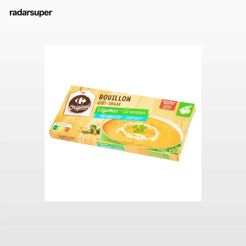Caldo de verduras desgrasado Original Carrefour 12 pastillas